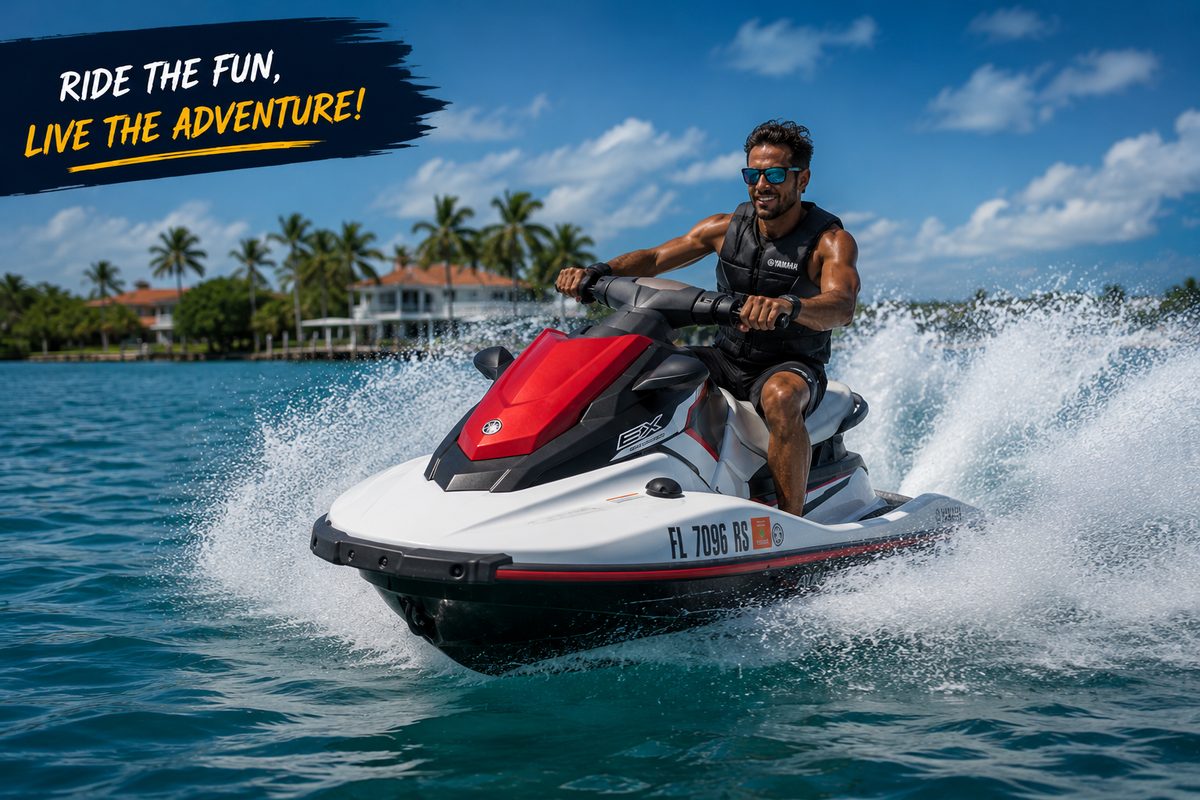 Yamaha EX Deluxe jet ski available for rental in Tampa Bay
